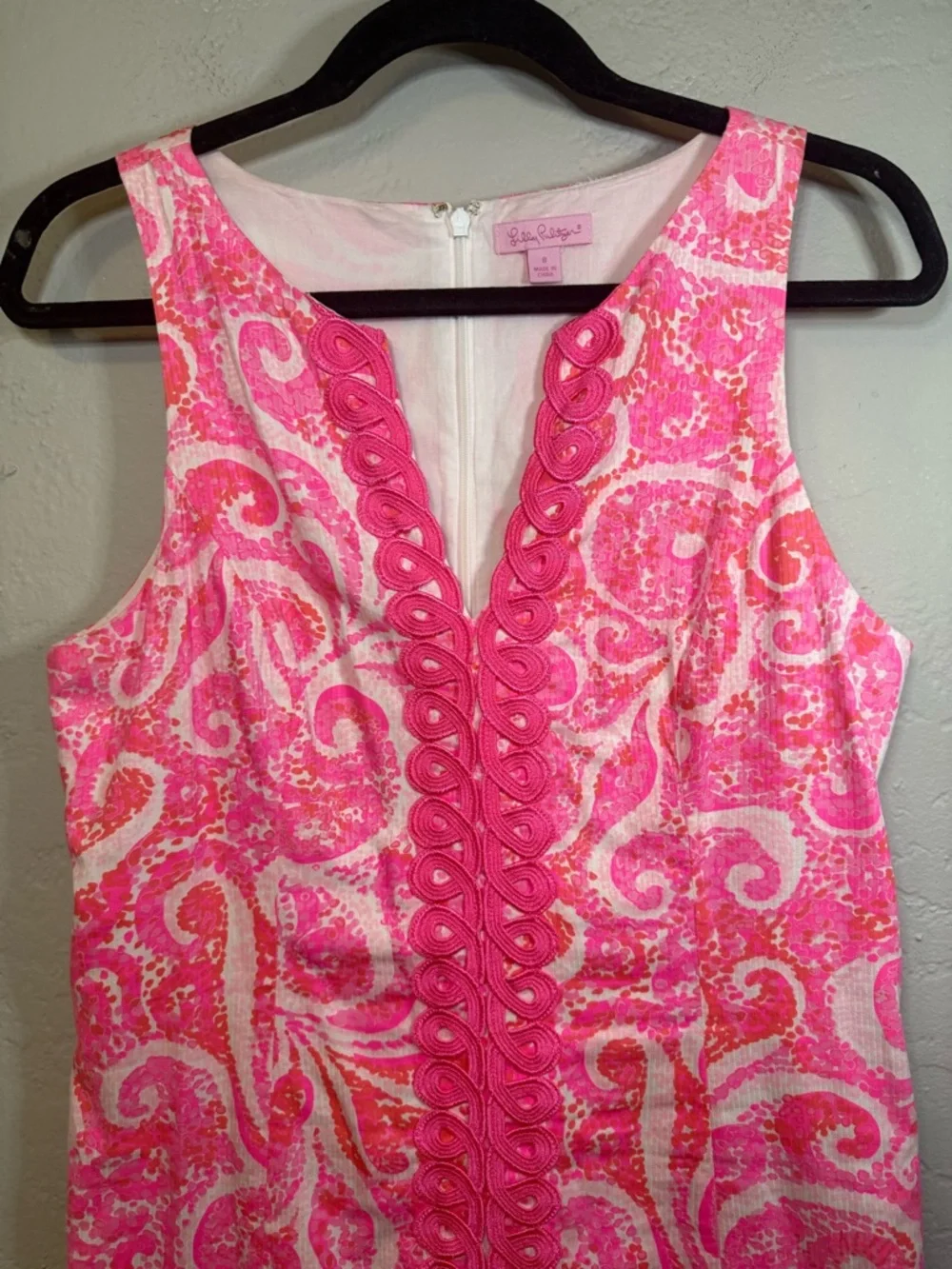 Lilly Pulitzer Ryder Pink Pout PBJ Print Lace Front Shift Dress - Picture 3 of 9